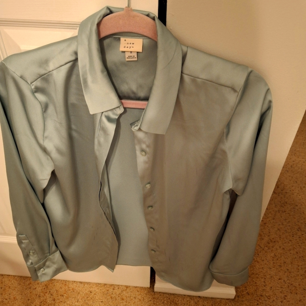 Mint Green, Small Blouse by A New Day (from Target) barely used, shiny